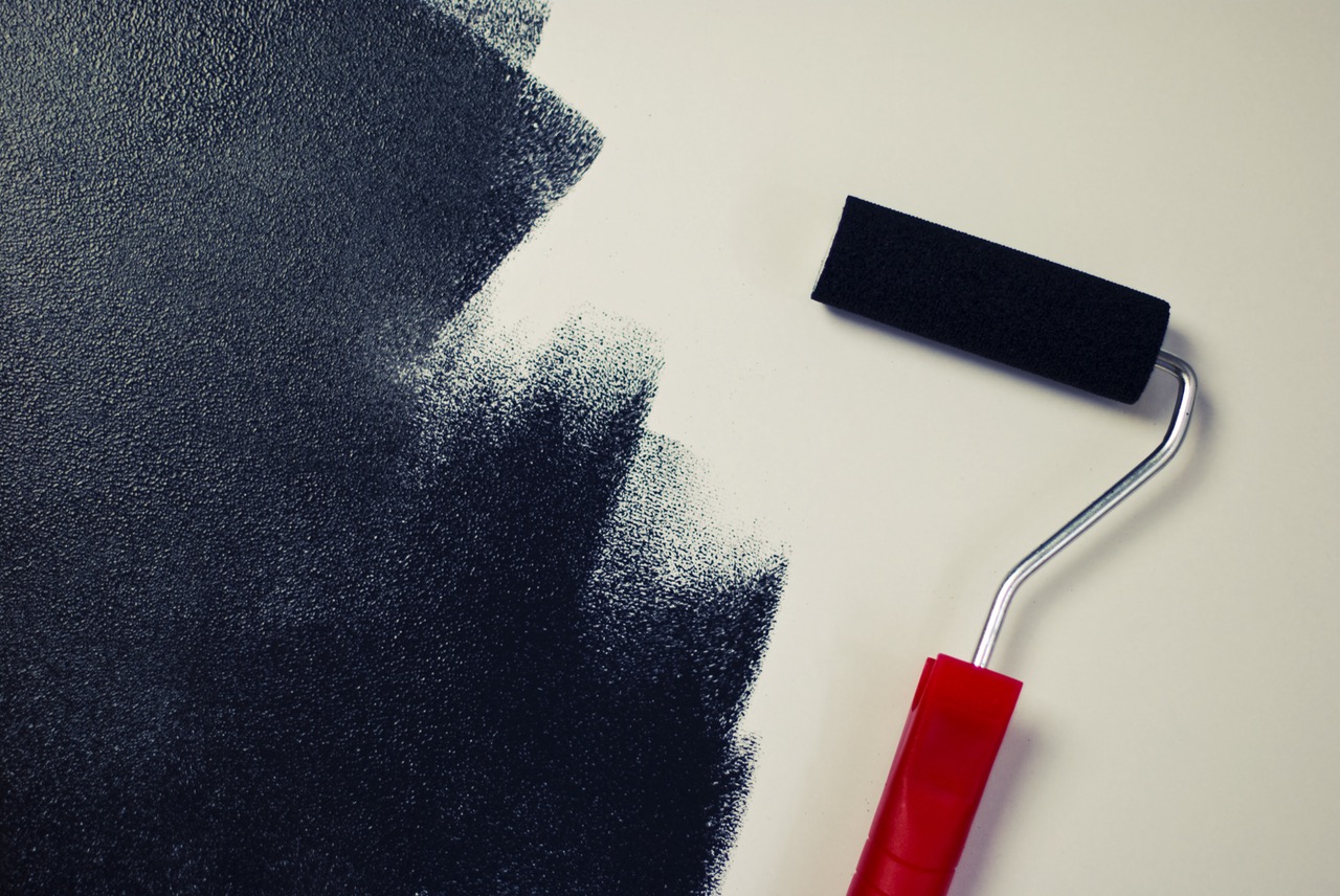 painting black paint roller